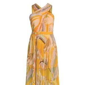 Ted Baker Ansa Cross-Front Pleated Midi Dress